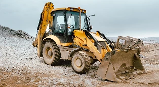Loader on construction site